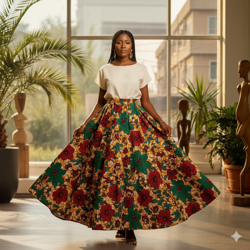 Floral Print Maxi Skirt