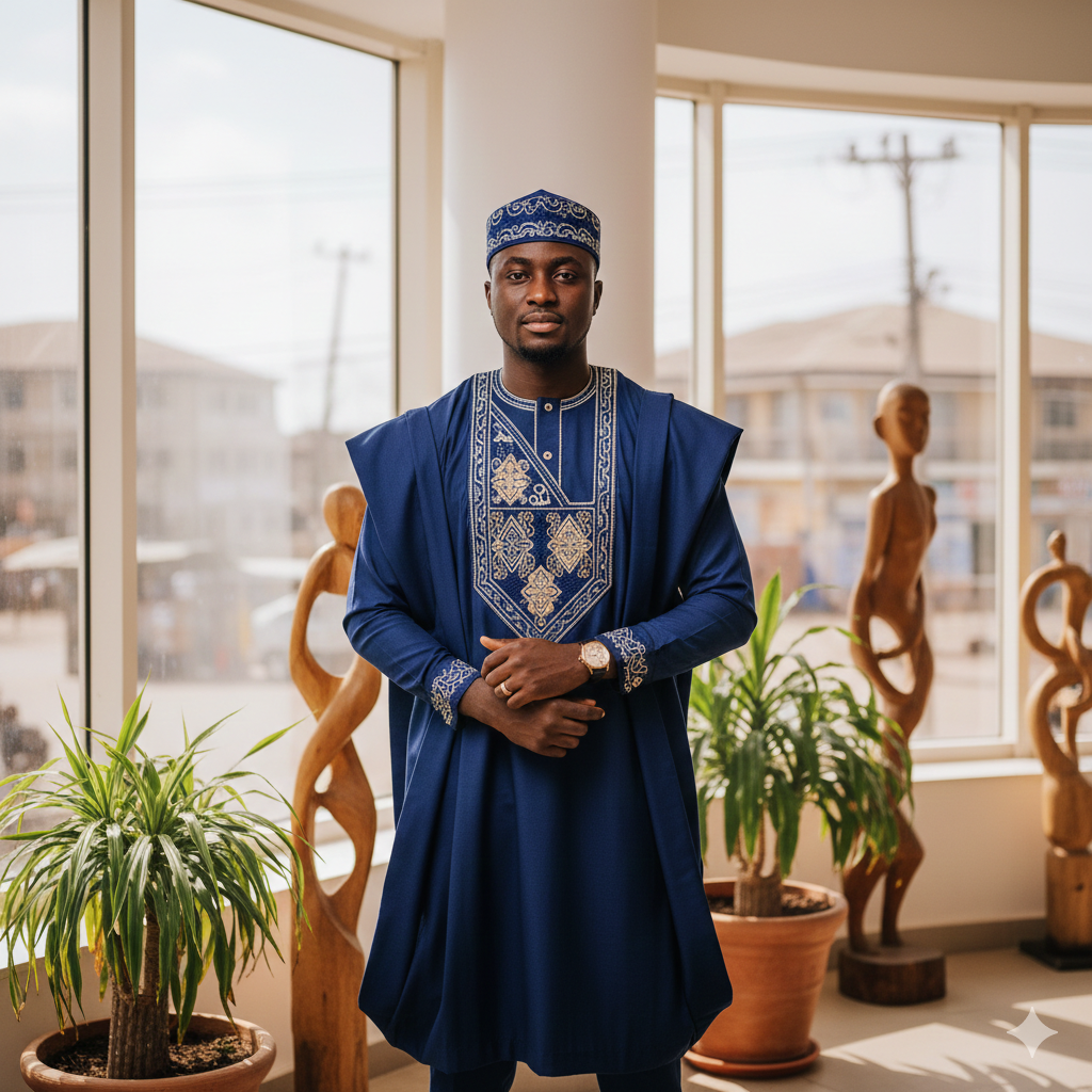 Embroidered Agbada Set