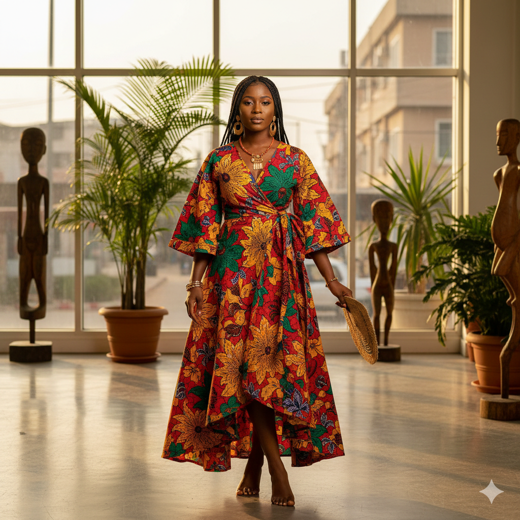 Ankara Wrap Dress